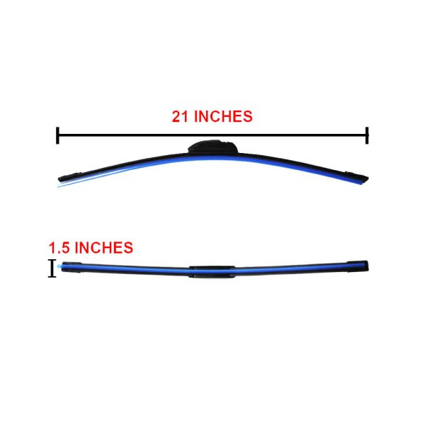 21-Inch Wiper Blade | Banana-Type | Rubber | Black | Pair Set - Image 2