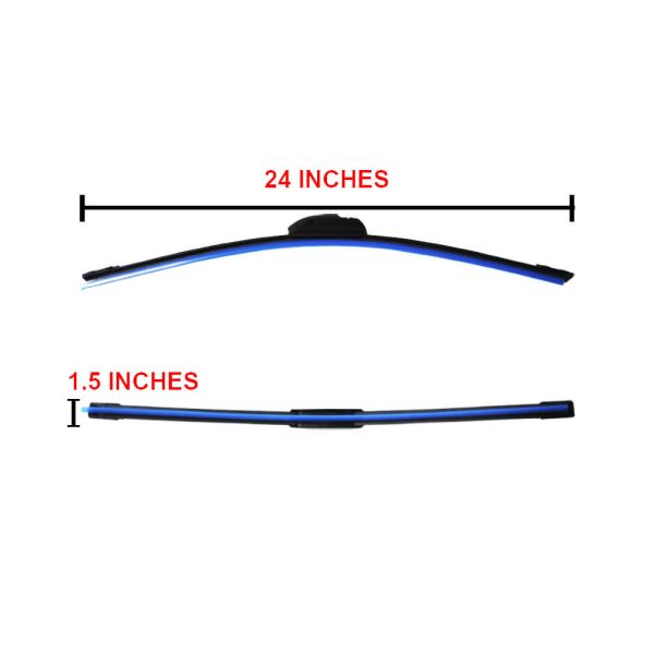 24-Inch Wiper Blade | Banana-Type | Rubber | Black | Pair Set - Image 2