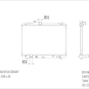 RAD-SZ-AT26-326 Radiator Cartype: Swift M13A/M15A 2005-APPLICATION: At Core Size: 375*558*26 OEM：1770063J10NS：641755 Carton: 605*160*520 Oil COOLER:300MM