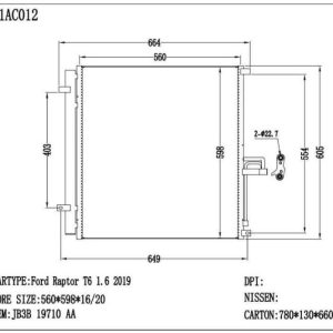 Ford Condenser (CON-FD-16C-026) – KGCAR.PH Philippines