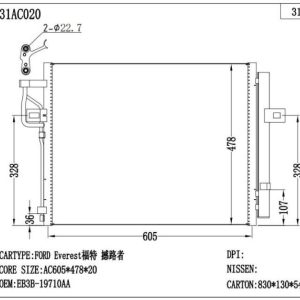 Ford Everest Condenser (CON-FD-20C-022) – KGCAR.PH Philippines