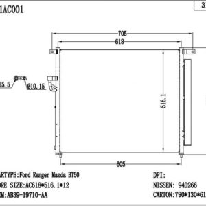 Ford Ranger Condenser (CON-FD-12C-028) – KGCAR.PH Philippines