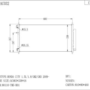 Honda City Condenser (CON-HD-16C-018) – KGCAR.PH Philippines