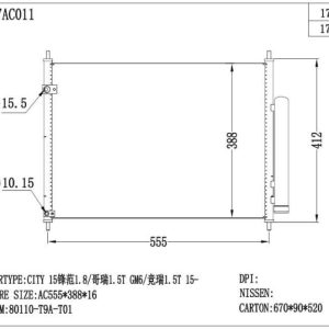 Honda City Condenser (CON-HD-16C-044) – KGCAR.PH Philippines