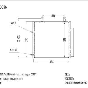 Mitsubishi Mirage Condenser (CON-MB-16C-009) – KGCAR.PH Philippines