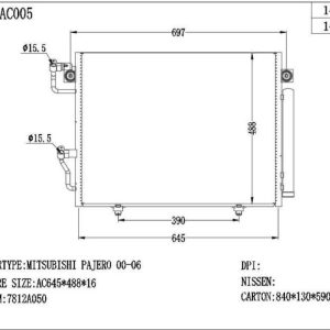 Mitsubishi Pajero Condenser (CON-MB-16C-027) – KGCAR.PH Philippines