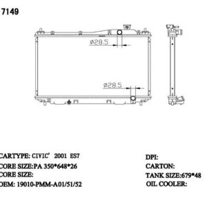 Radiator for Honda Civic (RAD-HD-MT26-318)
