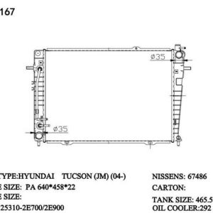 Radiator for Hyundai Tucson (RAD-HY-AT22-324)