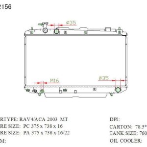 Radiator for (2000–2005) (RAD-TY-MT22-284) – KGCAR.PH Philippines