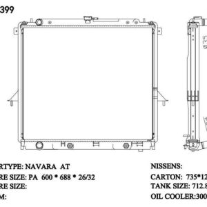 Radiator for Nissan Navara (2008–2012) (RAD-NS-AT26-352) – KGCAR.PH Philippines