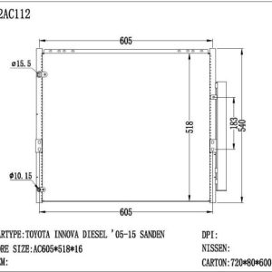 Toyota Innova Condenser (CON-TY-16C-003) – KGCAR.PH Philippines